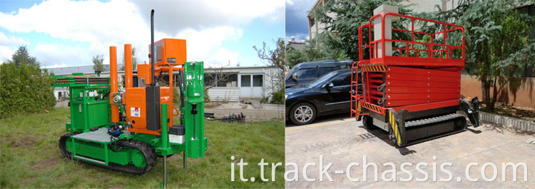 Piani di perforazione escavatore mini binario in gomma sottocarriage